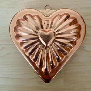 Copper Tone Heart Shaped Mold Wall Hanging Kitchen Art Curated Collected Home